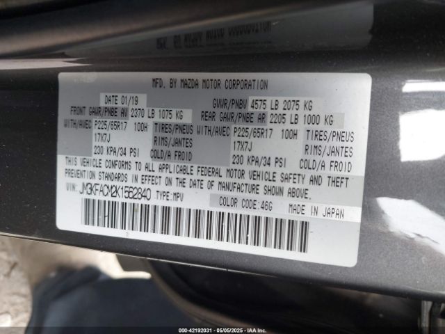 2019 MAZDA CX-5 JM3KFACM2K1562840 Photo 8