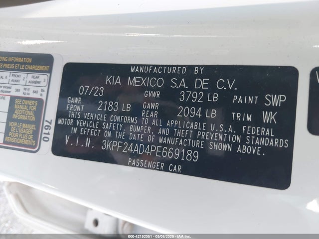 3KPF24AD4PE669189 KIA mpi nu