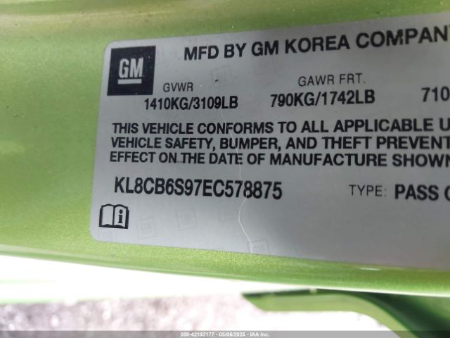 KL8CB6S97EC578875 Chevrolet Spark Ls Auto