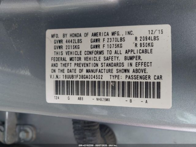 2016 ACURA TLX 19UUB1F38GA004502 Photo 8