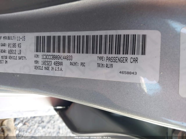1C3CCCBB0GN144833 Chrysler 200 S