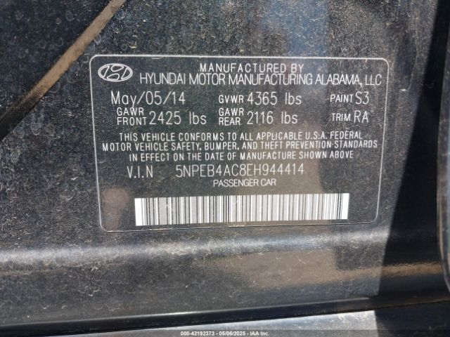 5NPEB4AC8EH944414 Hyundai SONATA GLS