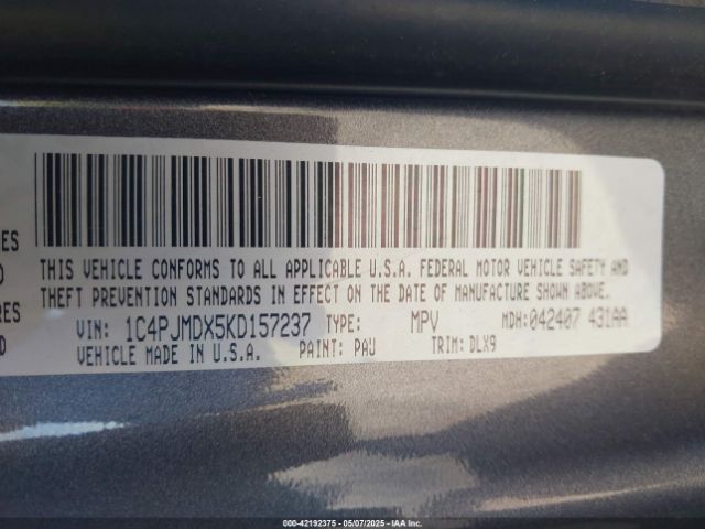 1C4PJMDX5KD157237 Jeep Cherokee Limited 4x4