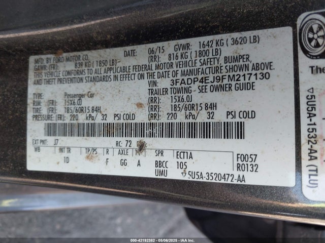 3FADP4EJ9FM217130 Ford FIESTA SE
