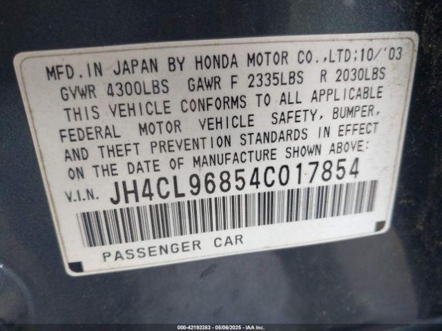 2004 ACURA TSX JH4CL96854C017854 Photo 8