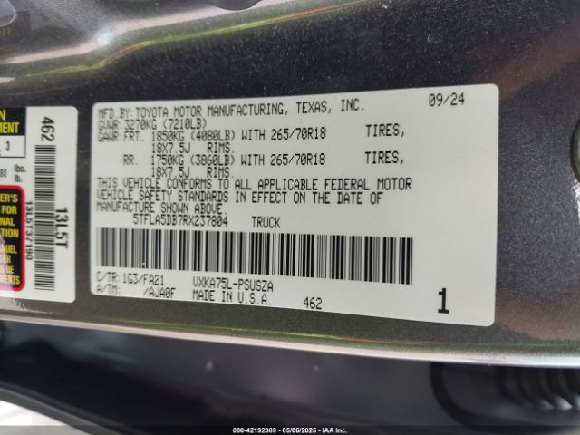 2024 TOYOTA TUNDRA 5TFLA5DB7RX237804 Photo 8