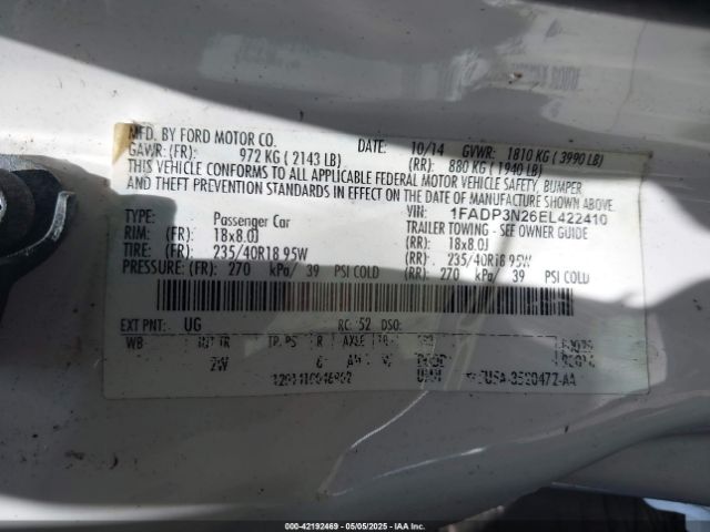 1FADP3N26EL422410 Ford Focus Titanium