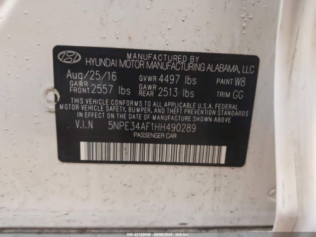 5NPE34AF1HH490289 Hyundai Sonata Sport