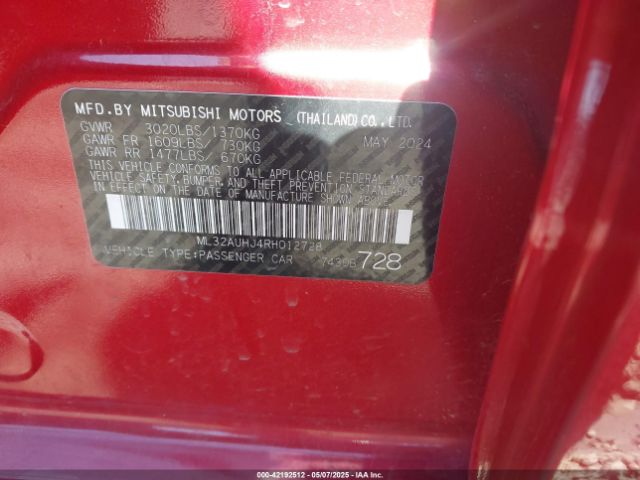 ML32AUHJ4RH012728 Mitsubishi Mirage Es/le