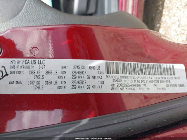 2C4RDGBG5HR680400 Dodge Grand Caravan Se Plus