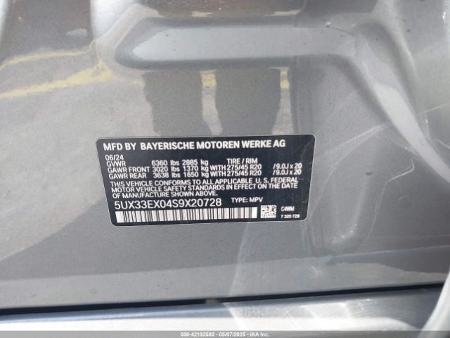 5UX33EX04S9X20728 BMW X6 Xdrive40i