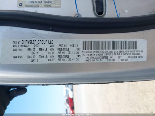 1C4NJCCB2ED587268 Jeep Compass Limited