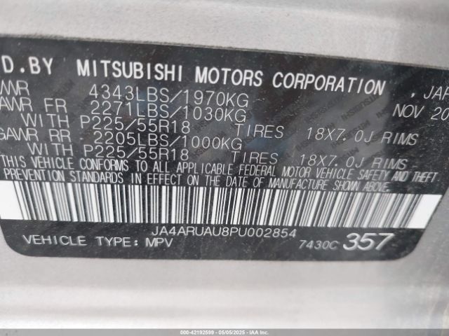 2023 MITSUBISHI OUTLANDER SPORT JA4ARUAU8PU002854 Photo 8