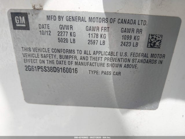2013 CADILLAC XTS 2G61P5S38D9160016 Photo 8