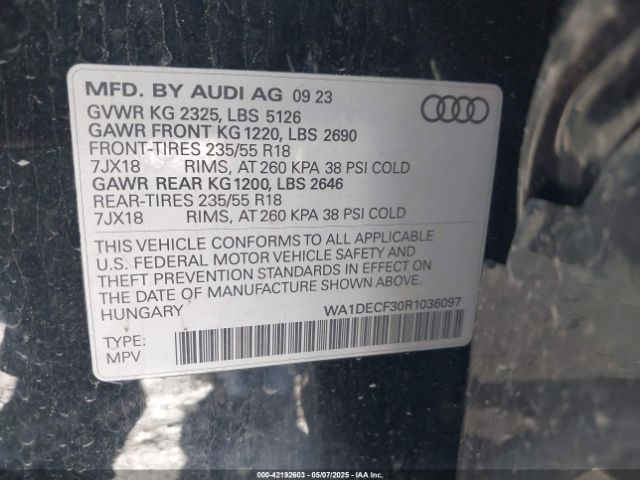 WA1DECF30R1036097 Audi Q3 Premium 45 Tfsi S Line Quattro Tiptronic