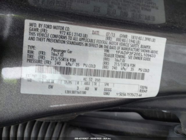 1FADP3F20EL109433 Ford 2014