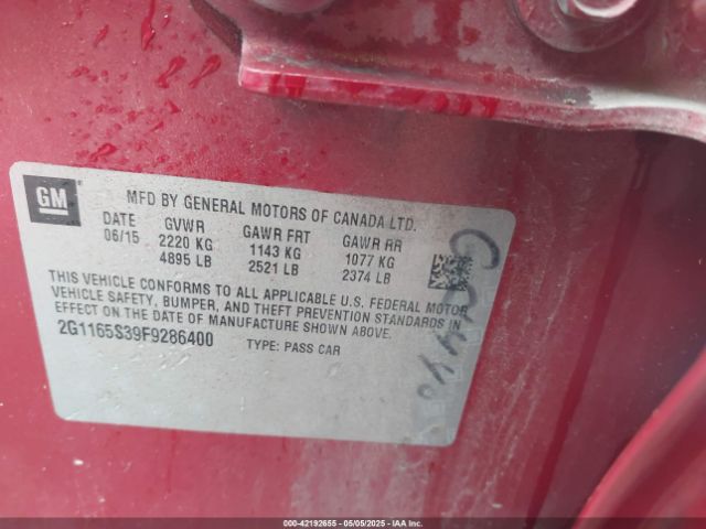 2G1165S39F9286400 Chevrolet IMPALA 2LZ