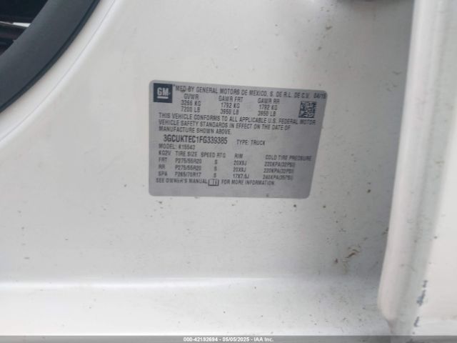 3GCUKTEC1FG339385 Chevrolet Silverado 1500 High Country