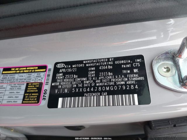 2021 KIA K5 5XXG44J80MG079284 Photo 8