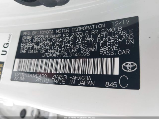 JTDKARFP2L3146028 Toyota Prius Prime Limited