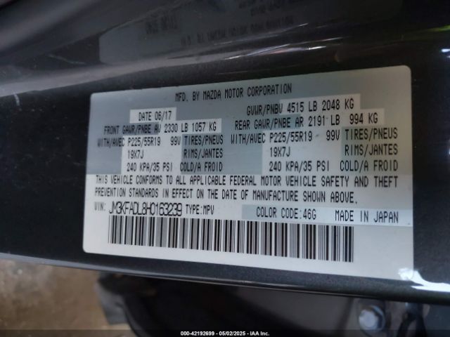 JM3KFADL8H0163239 Mazda Cx-5 Grand Touring