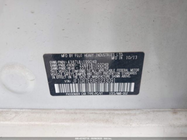 2014 SUBARU IMPREZA WRX JF1GR7E6XEG233091 Photo 8