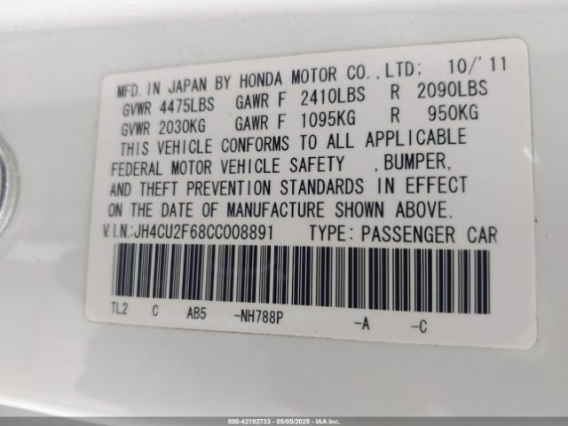2012 ACURA TSX JH4CU2F68CC008891 Photo 8