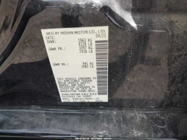 1N4BL4BV1MN382392 Nissan Altima