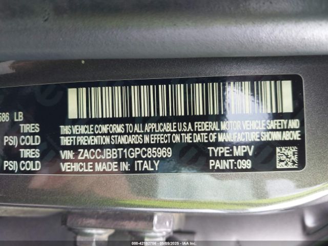 ZACCJBBT1GPC85969 Jeep Renegade Justice