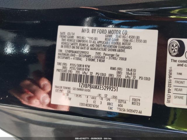 1ZVBP8AMXE5299251 Ford Mustang V6