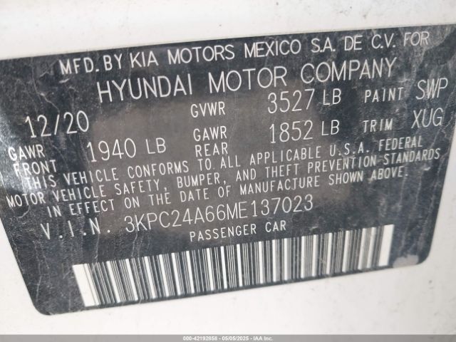 2021 HYUNDAI ACCENT 3KPC24A66ME137023 Photo 8