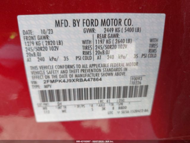 2024 FORD EDGE 2FMPK4J9XRBA47864 Photo 8