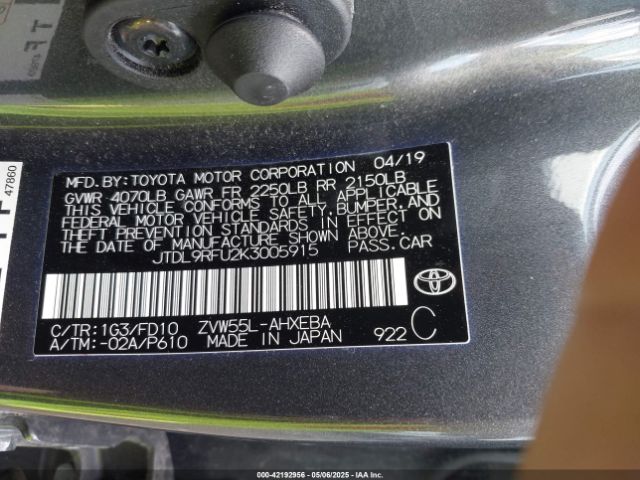 2019 TOYOTA PRIUS JTDL9RFU2K3005915 Photo 8