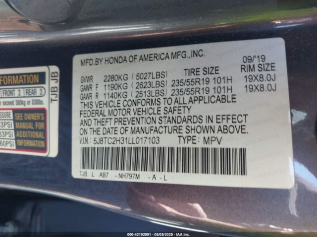 5J8TC2H31LL017103 Acura Rdx Standard
