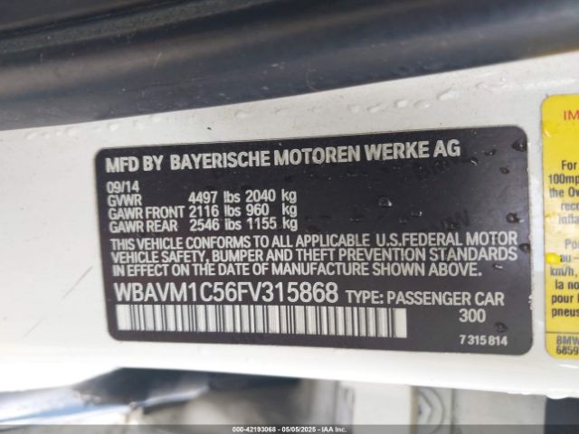 WBAVM1C56FV315868 BMW X1 Sdrive28i