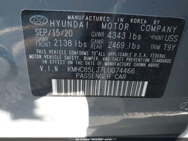 KMHC85LJ7LU074466 Hyundai Ioniq Electric Limited