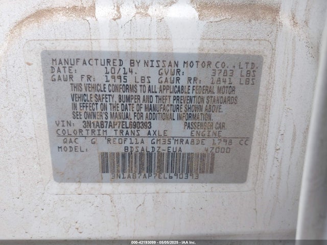 3N1AB7AP7EL690393 Nissan SENTRA SV