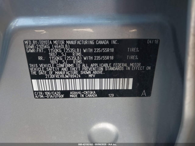 2T3DFREV8JW789424 Toyota Rav4 Limited