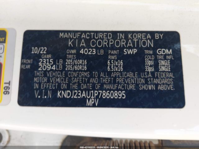KNDJ23AU1P7860895 KIA SOUL LX