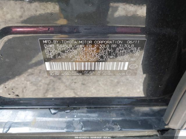 2011 LEXUS LS 460 JTHBL5EF2B5106478 Photo 8