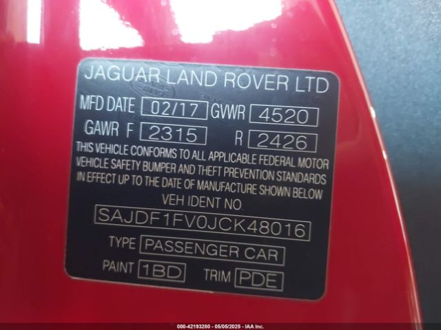 2018 JAGUAR F-TYPE SAJDF1FV0JCK48016 Photo 8