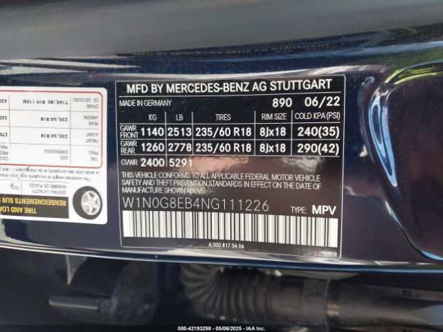 W1N0G8EB4NG111226 Mercedes-Benz Glc 300 4matic Suv
