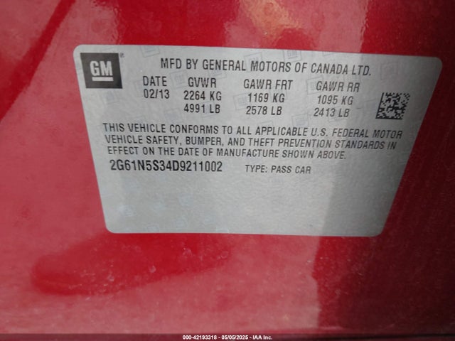 2013 CADILLAC XTS 2G61N5S34D9211002 Photo 8