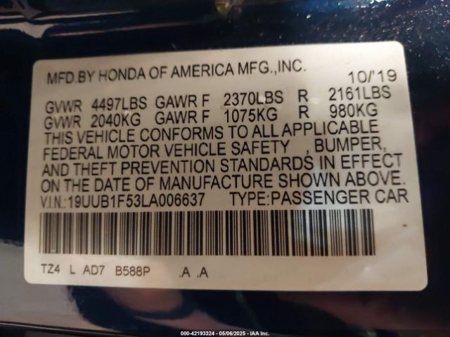 2020 ACURA TLX 19UUB1F53LA006637 Photo 8