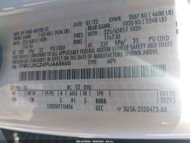 Ford Escape Active 2023 1FMCU0GZ4PUA68600 Image 9