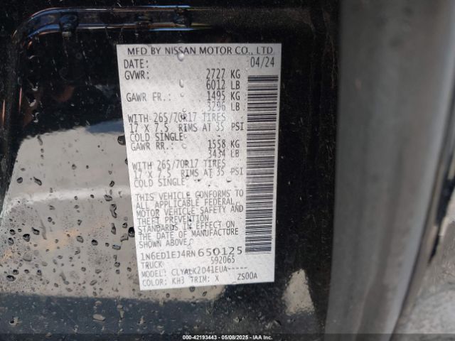 1N6ED1EJ4RN650125 Nissan 2024