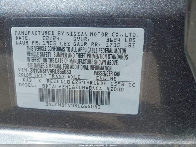 Nissan Versa 1.6 Sr 2024 3N1CN8FV9RL865083 Image 9
