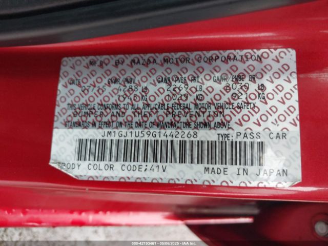 JM1GJ1U59G1442268 Mazda Mazda6 I Sport