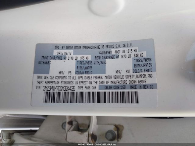 3MZBM1M70GM324435 Mazda Mazda3 I Touring