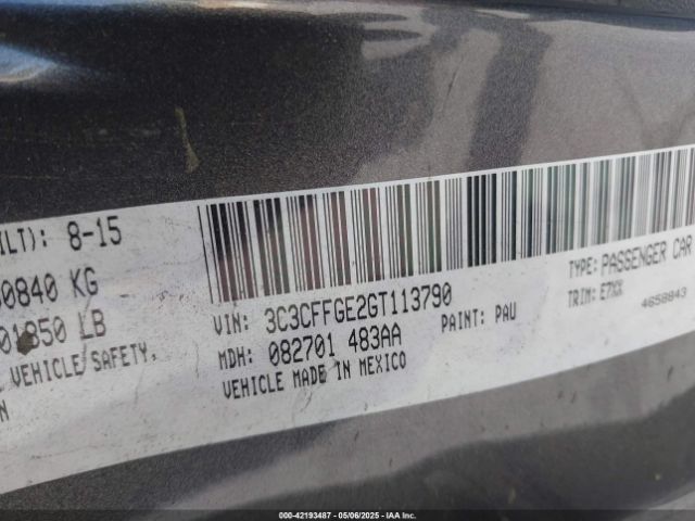 3C3CFFGE2GT113790 Fiat 500E BATTERY ELECTRIC